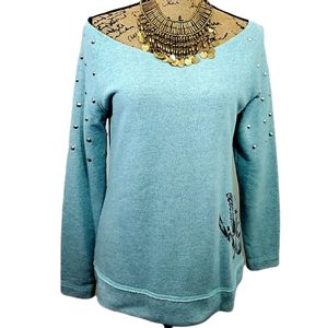 Harley Davidson Studded off the shoulder sweater